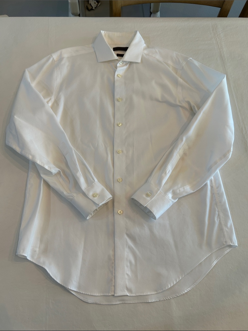 Calvin Klein White Men's Dress Shirt - Spread Collar
